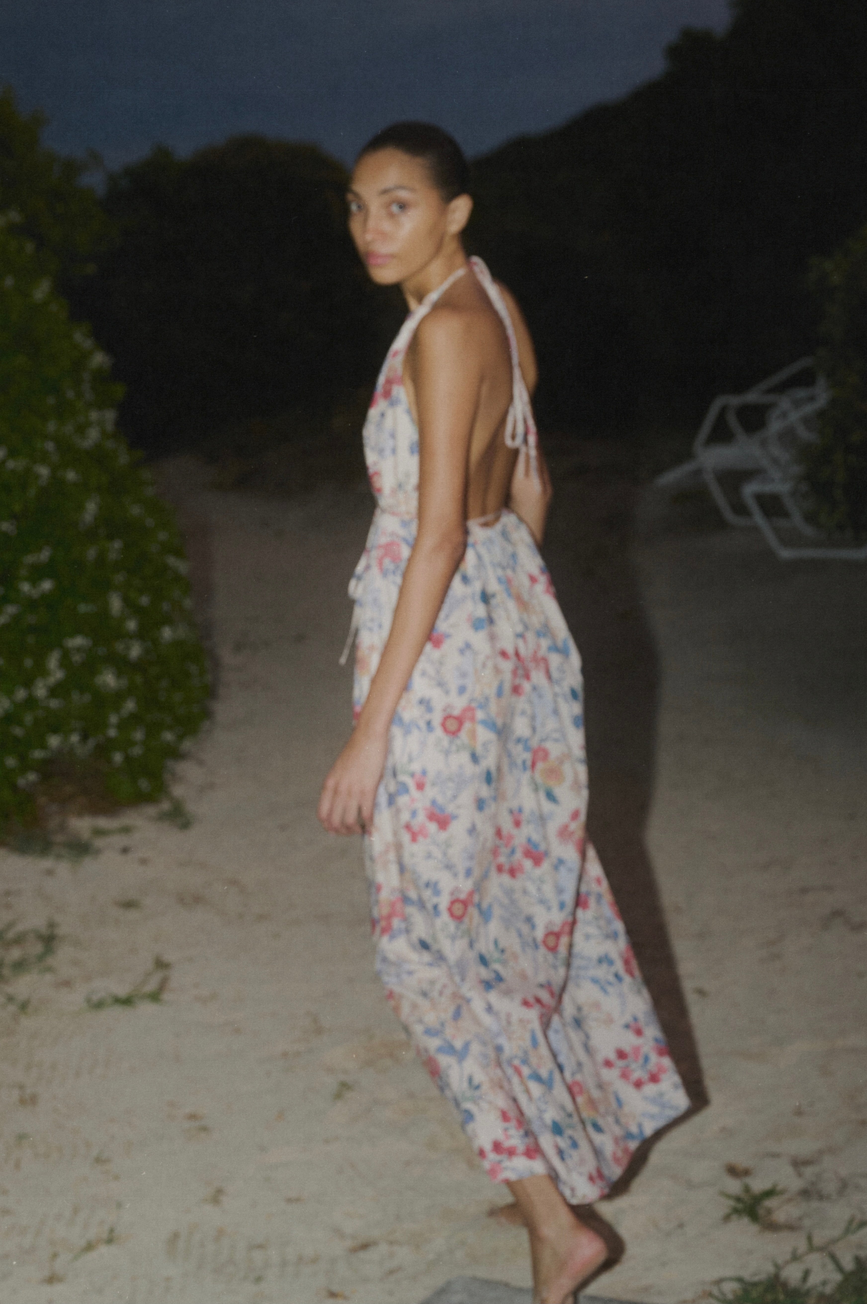 Halter Dress in Antique Floral