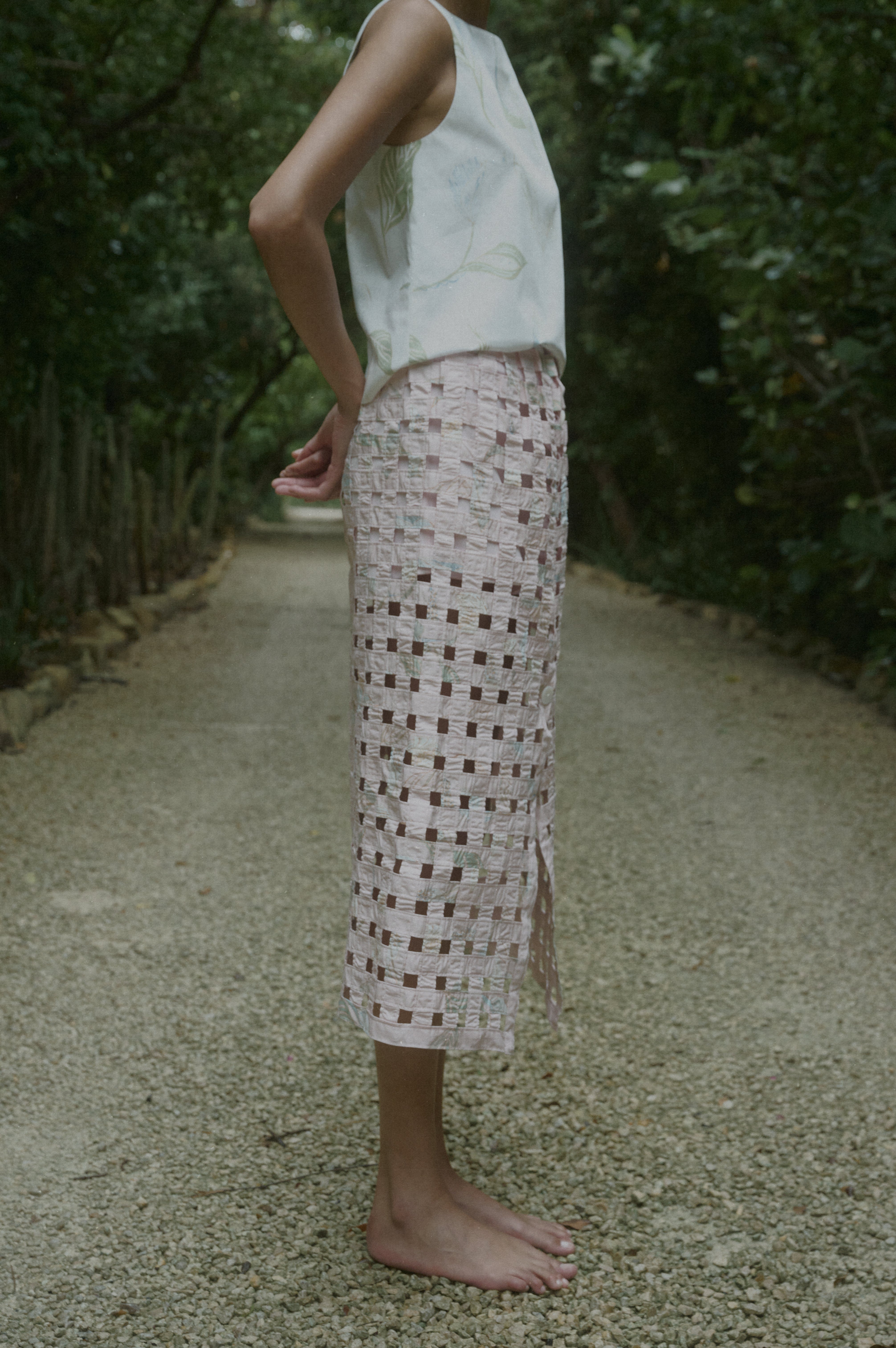 Basket Skirt in Rose Peace Lily