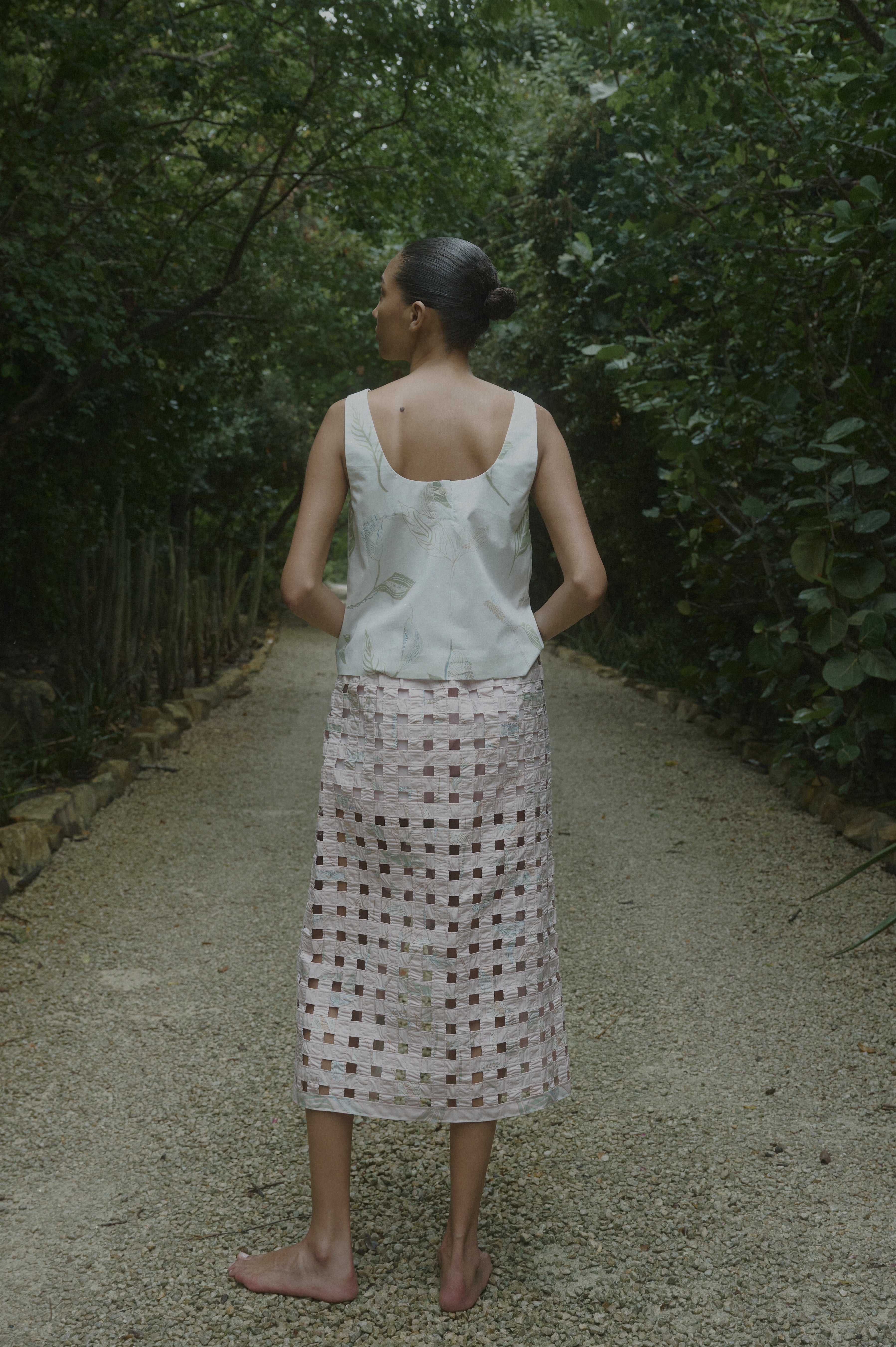 Basket Skirt in Rose Peace Lily