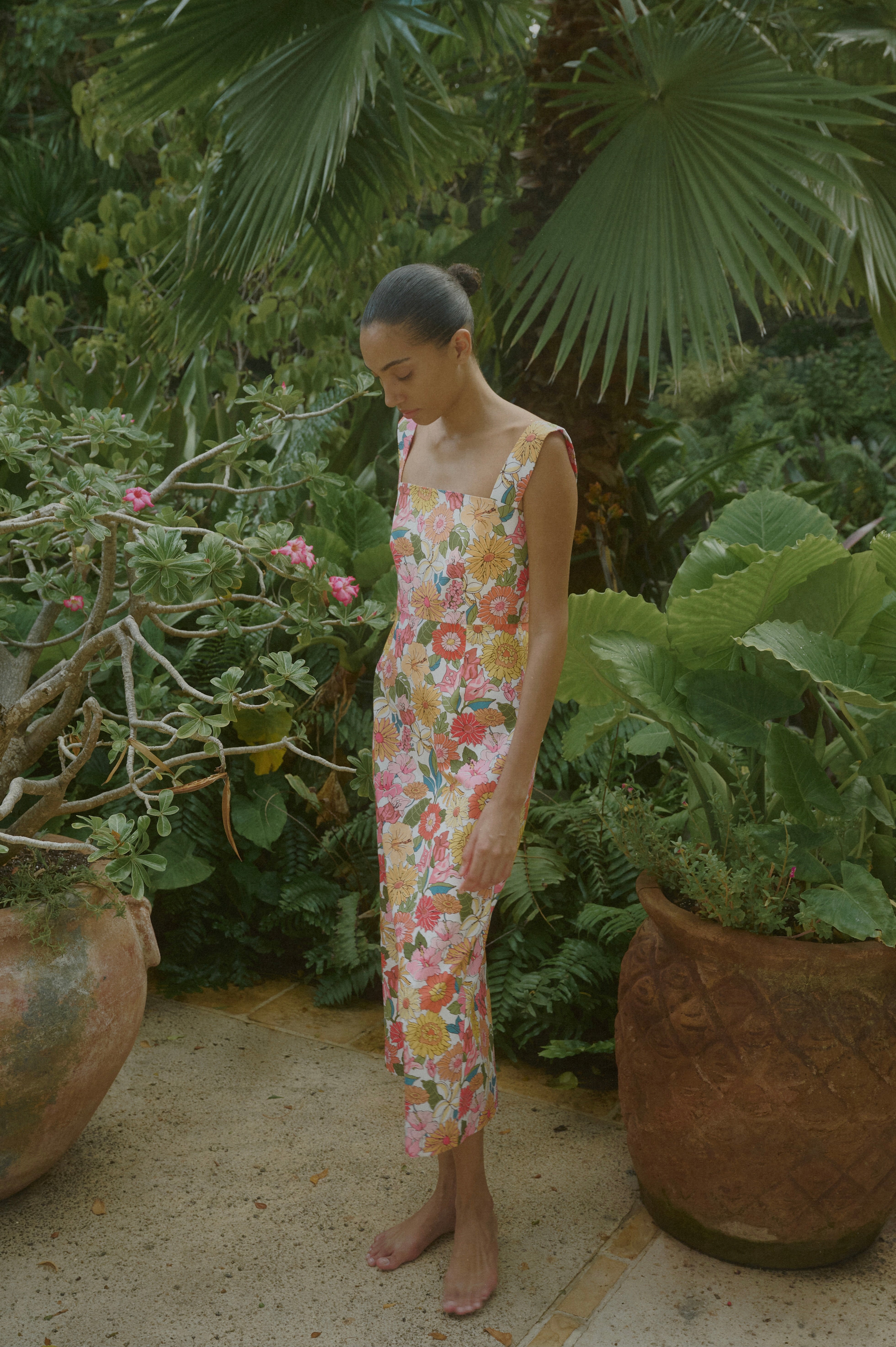 PREORDER: Long Slip Dress in Flower Heads