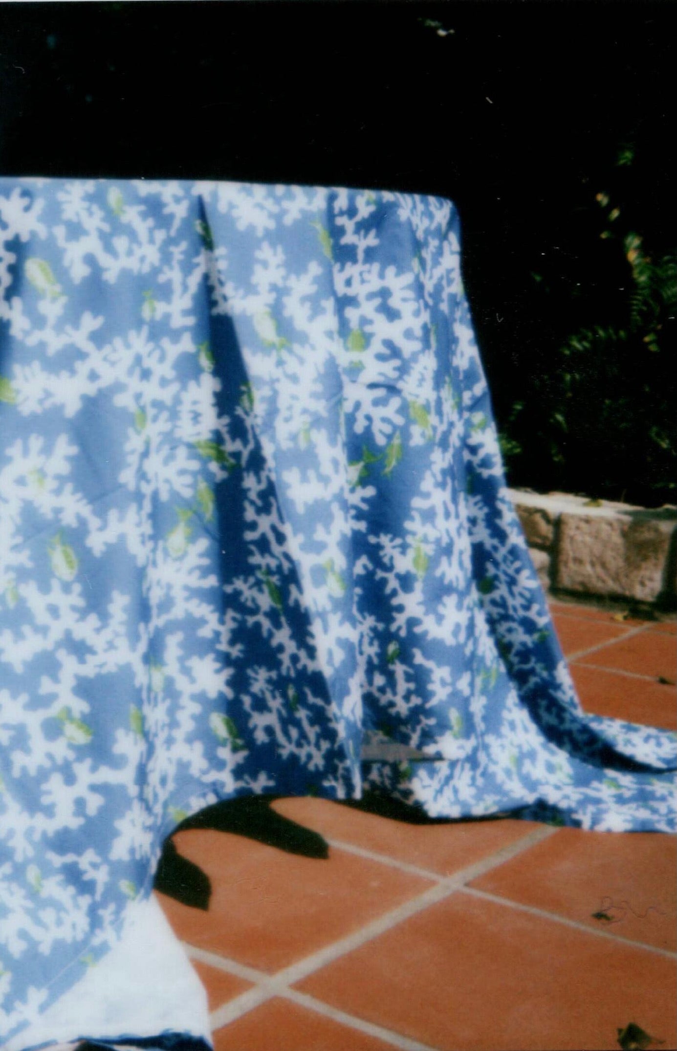 Cotton Tablecloth in Blue Coral